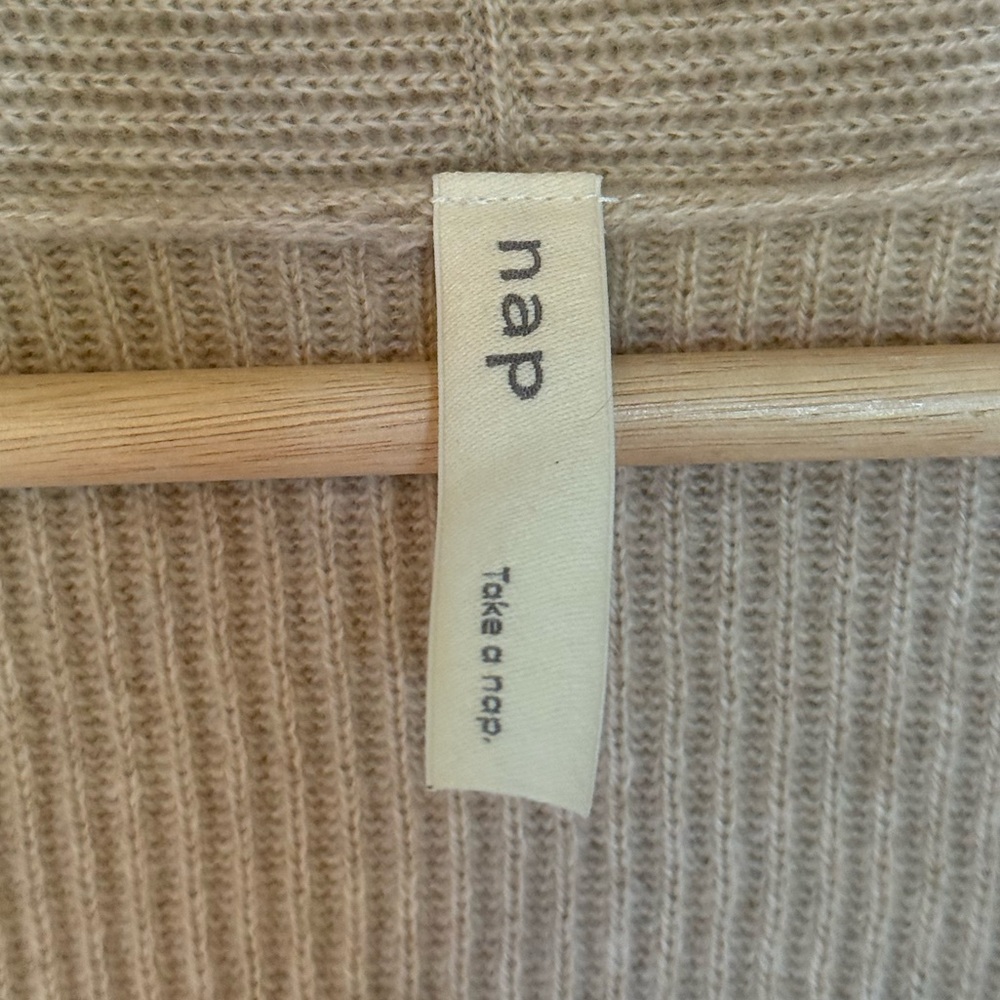Nap Loungewear Pure Cashmere Open Front Rib Knit Cozy Cardigan One Size - Picture 6 of 7